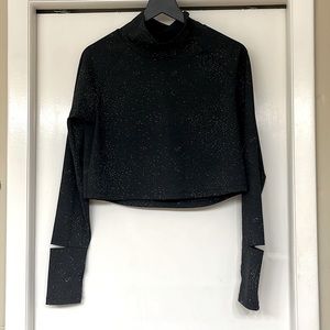 Oiselle long sleeve reflective crop black size XL